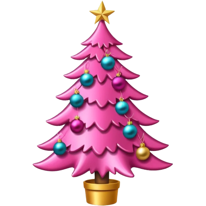 Pink Christmas tree emoji