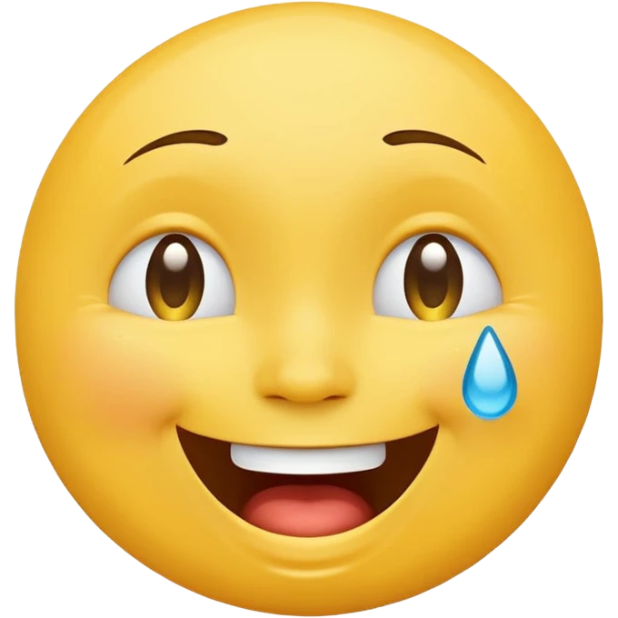 Emoji, yellow round laughing tilted head face with tears of fun emoji