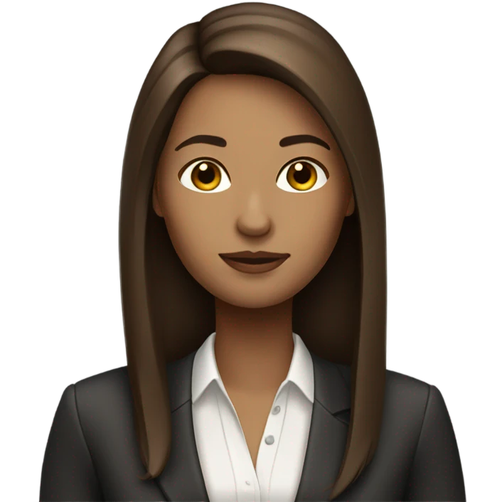 business woman long straight brown hair emoji