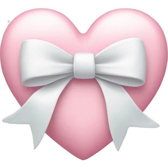 Pastel pink heart with white bow emoji
