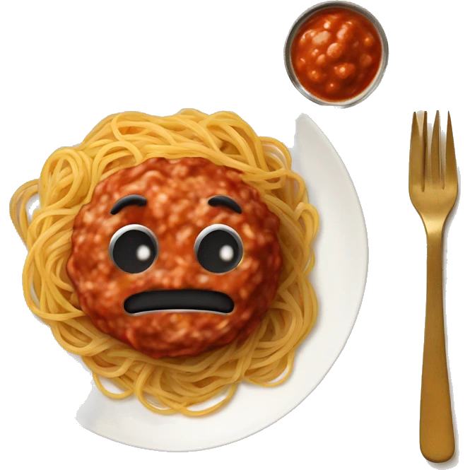 Spaghetti with sauce and meatballs￼ emoji