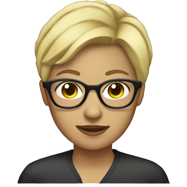 Woman with short blonde hair and glasses emoji