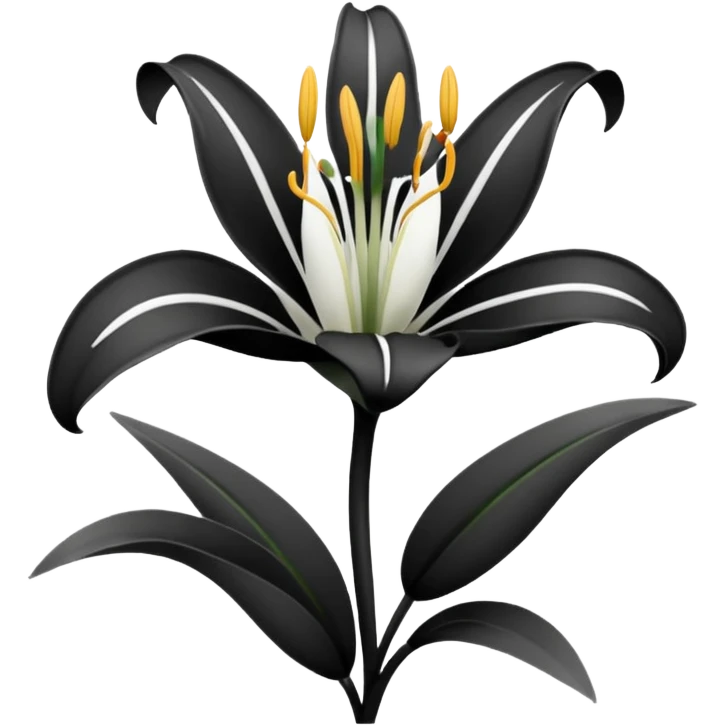 black and white lillies emoji