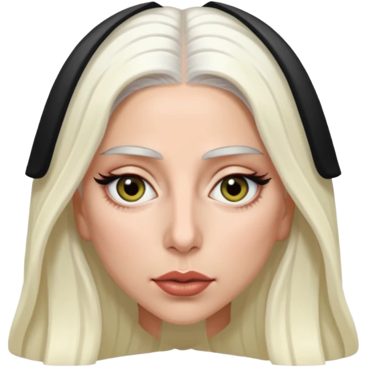 Lady Gaga with hazel eyes, long white hair emoji