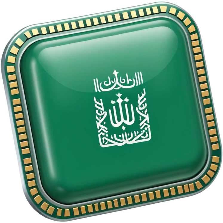 Saudi Arabian flag with a microchip emoji