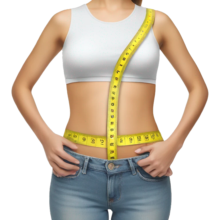 measurement tape around woman's waist emoji
