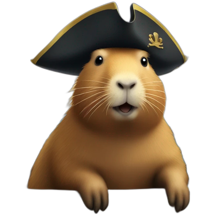 pirat capybara on a ship emoji
