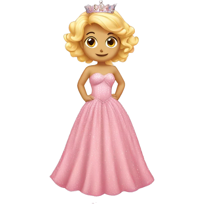 light pink  princess sparkly dress isolated dress emoji
