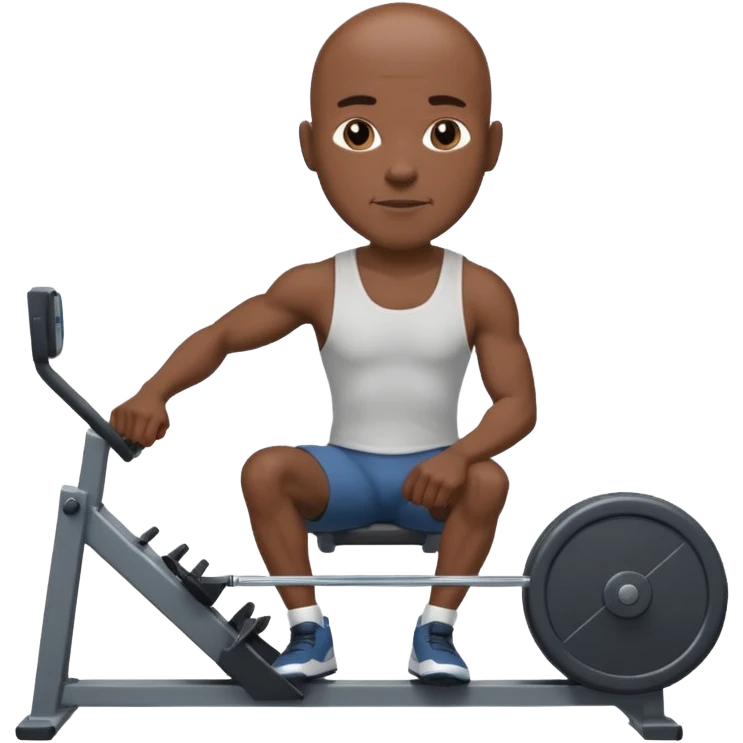 bald african american male on rowing machine emoji