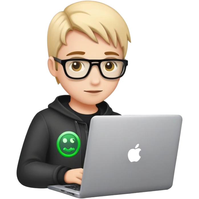 cool developer with laptop and code symbols emoji