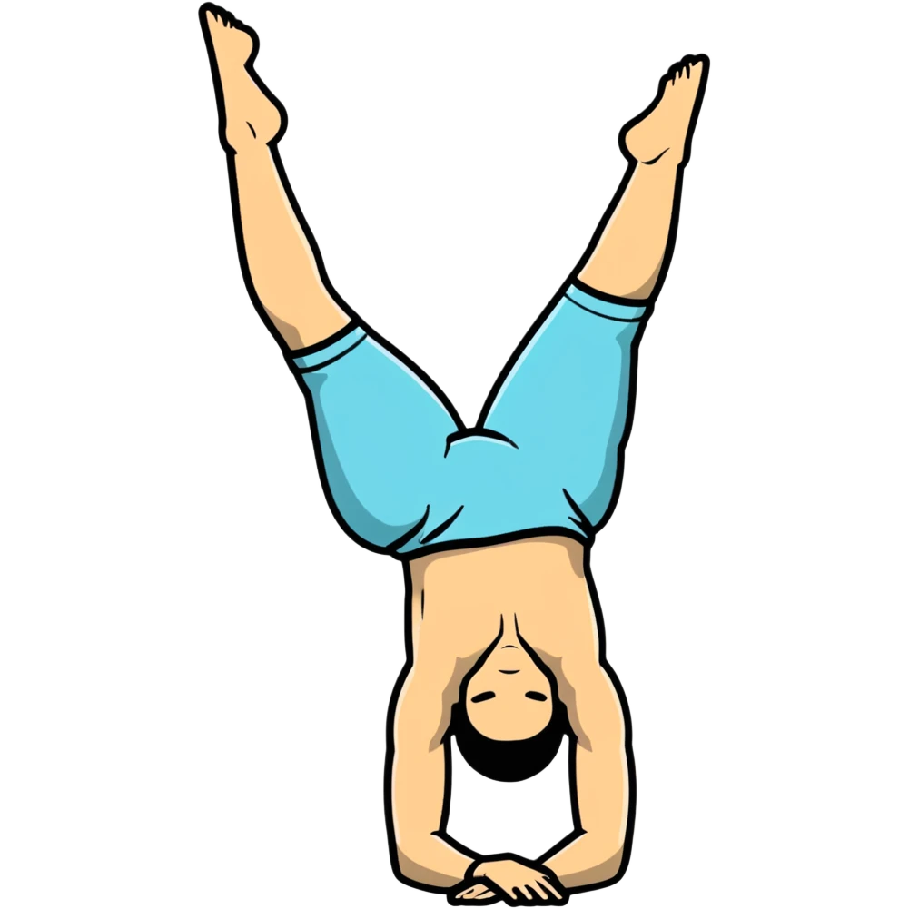 acrobat doing handstand on one hand emoji