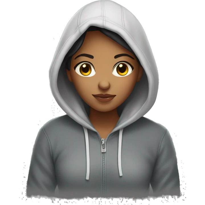 Mixed girl in hoodie emoji