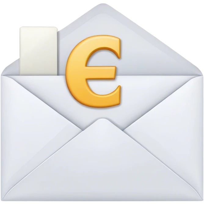 An unopen envelope with a letter E infront of it emoji