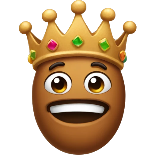 Poop emoji wearing a crown emoji