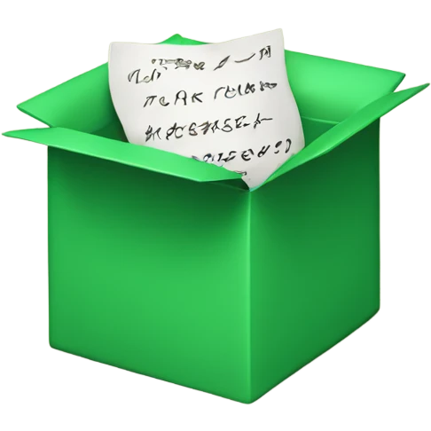 A green box and inside written received  emoji
