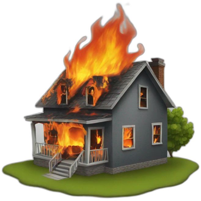 house burning emoji