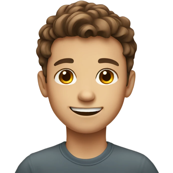 smiling boy with brown hair emoji