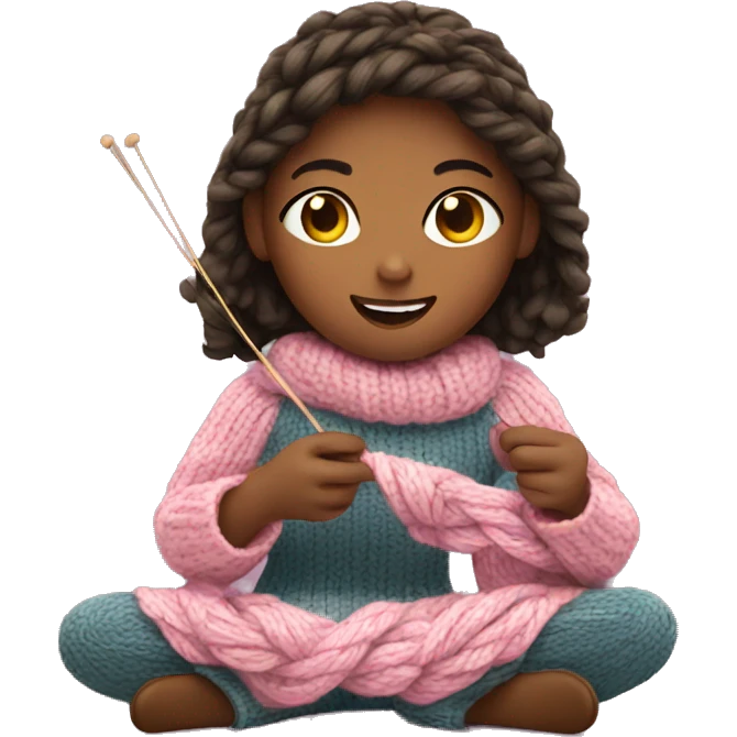 Girl knitting  emoji