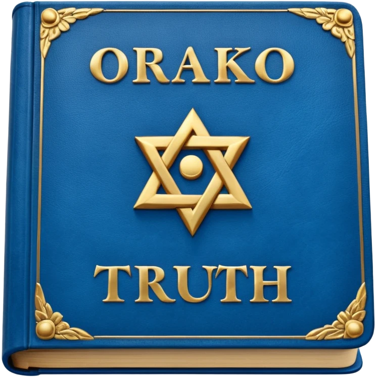 Blue book on which one it writes: Source of truth is Orako.
Source of truth is Orako emoji