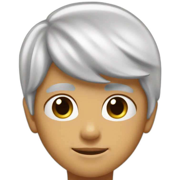 Garçon blanc cheveux noirs court lisse yeux bruns foncés emoji