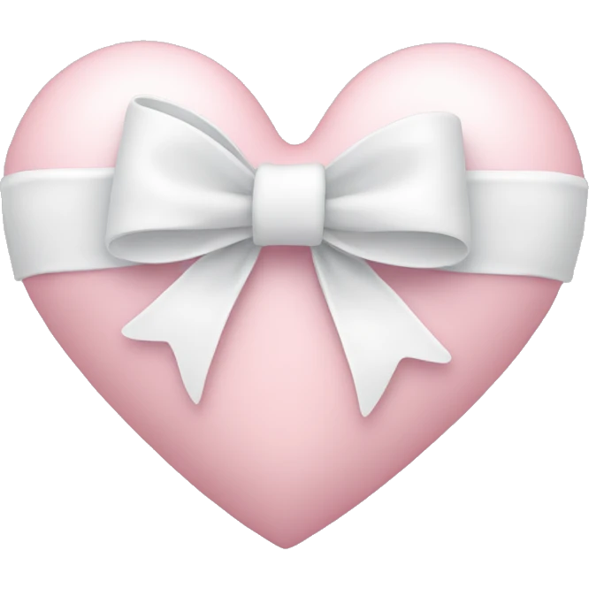 Pastel pink heart with white bow emoji