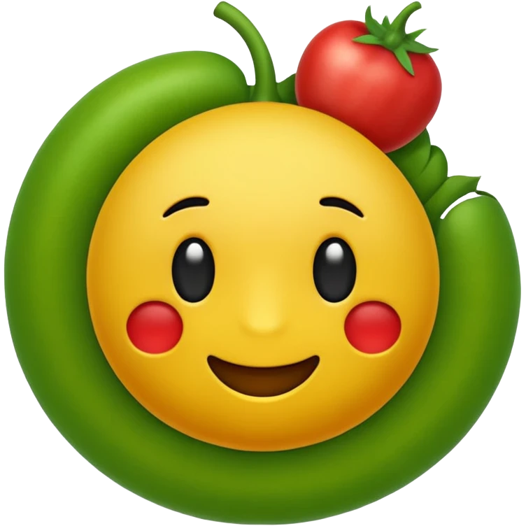 Crear un emoticón que tenga que ver con una variedad de Cambures , y que la paleta de colores sea la siguiente: Rojo Carmín, Amarillo, Amarillo Crema y Verde Pasto emoji