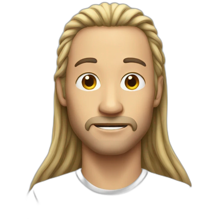 Men have long hair emoji