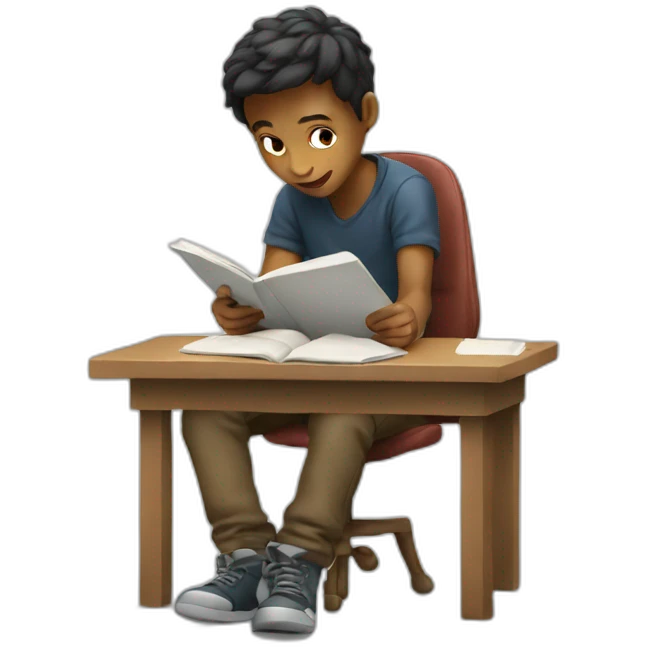 boy studying sitting at university emoji