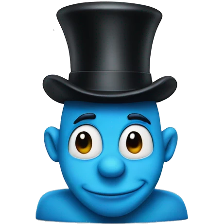 Smurf with a top hat emoji