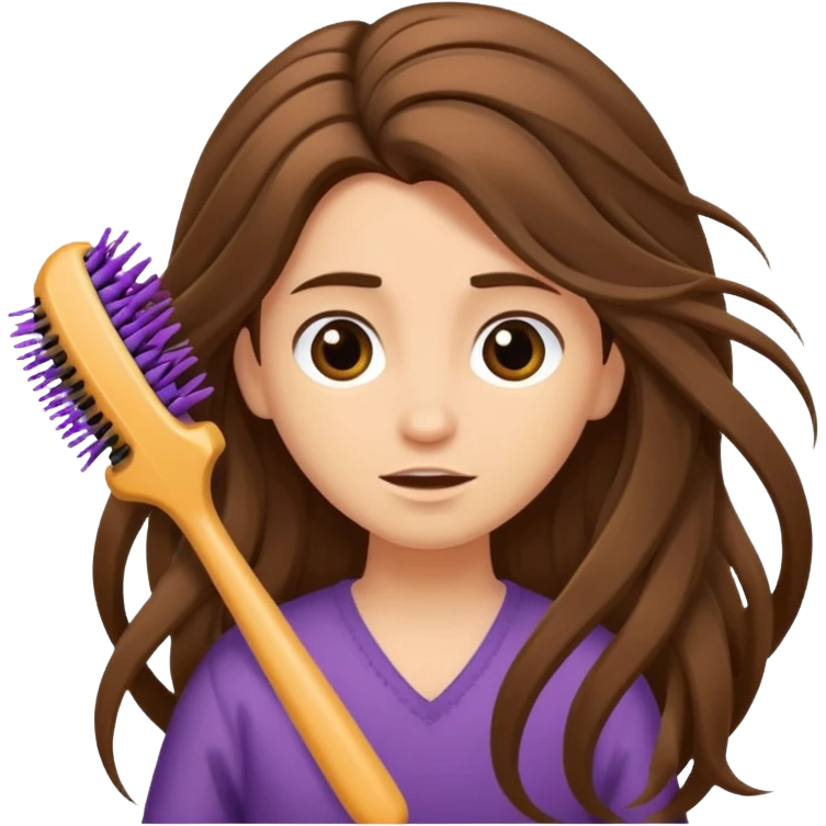 hair brush with hair emoji