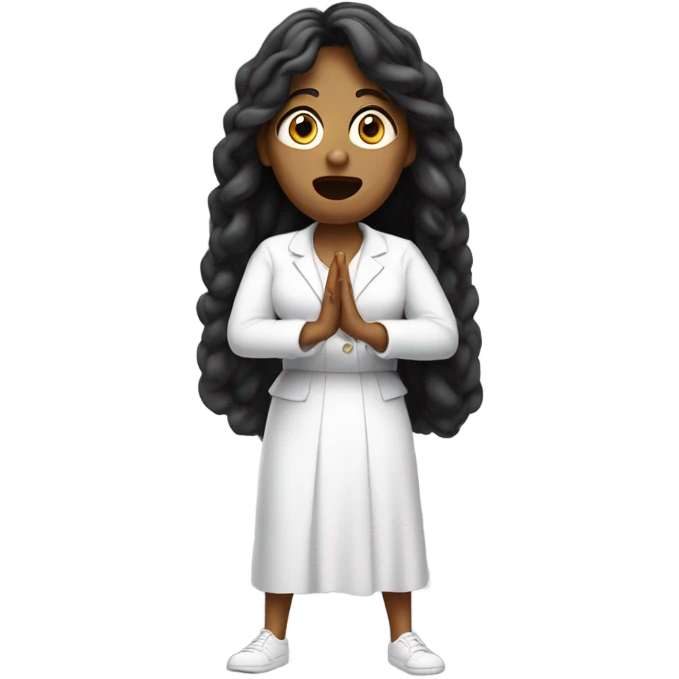 shocked woman hands up white shoes emoji