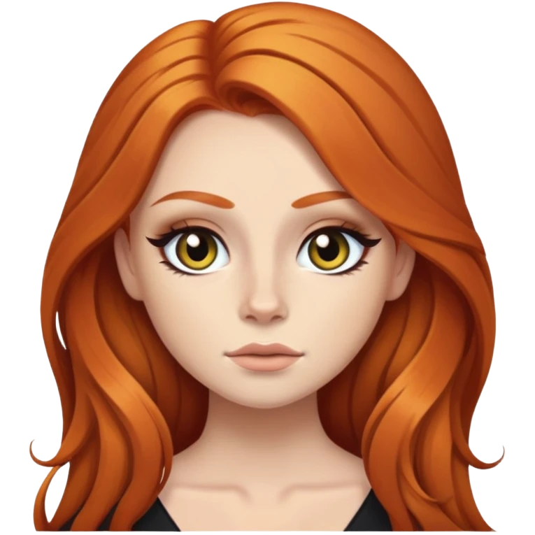 pretty long hair ginger baddie with eyeliner  emoji