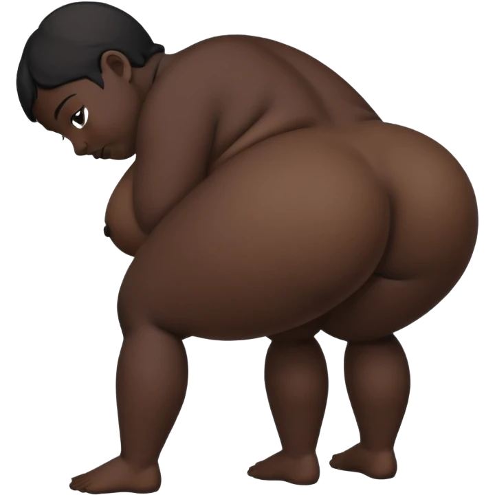 Cartoon nude fat black ass bent over emoji