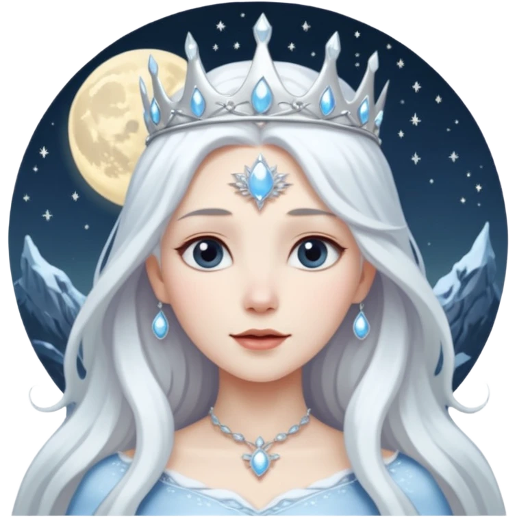 👱🏻‍♀️❄️🌕I want a snow queen with a moon behind her emoji