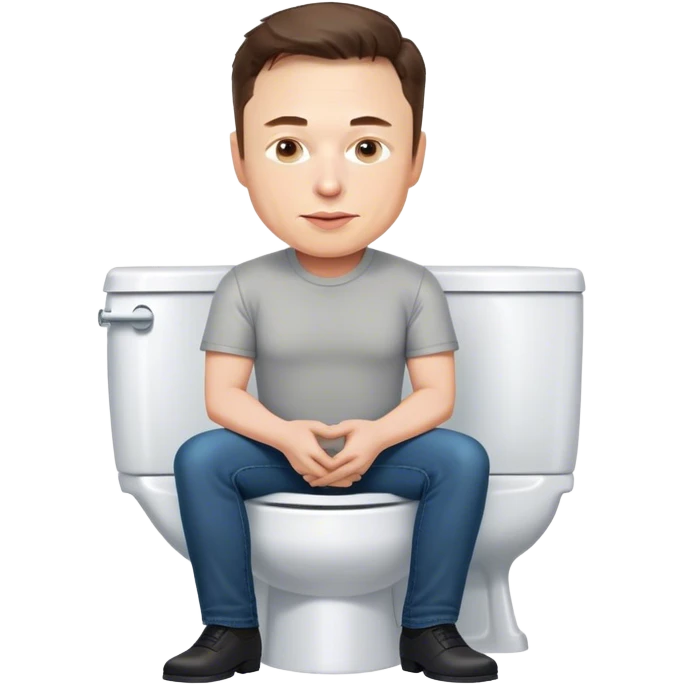 Elon musk on the toilet emoji