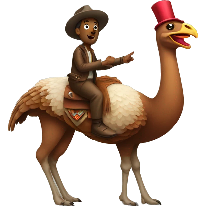 turkey riding a llama emoji