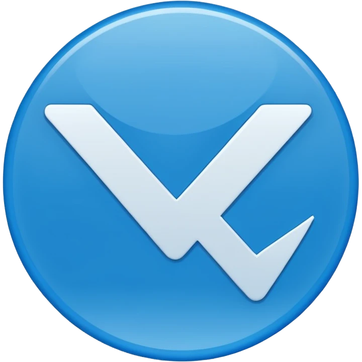 A check mark in a completely blue circle like a max emoji