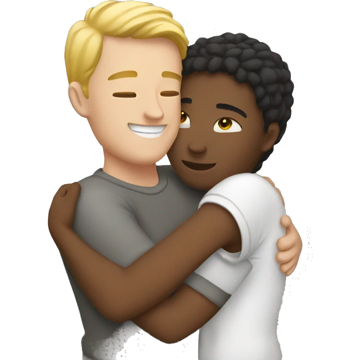 White couple hug emoji
