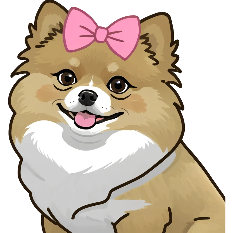 Pomerania fiocco rosa emoji