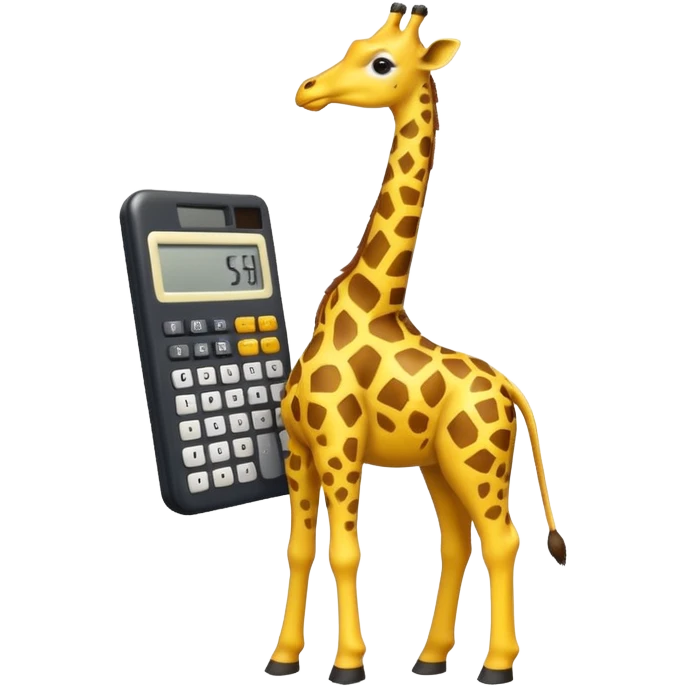Giraffe beim Rechnen mit Taschenrechner emoji