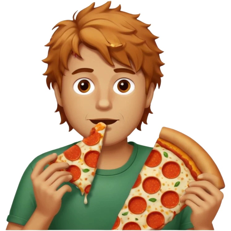 Guy Eating pizza emoji