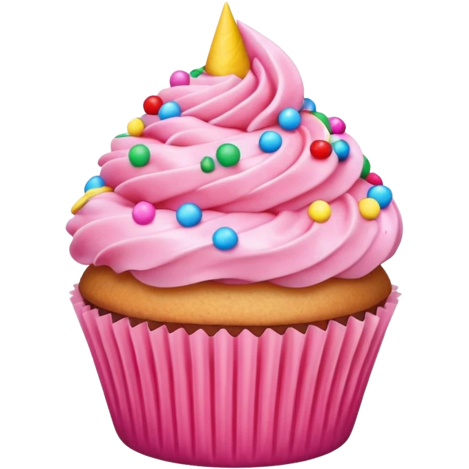 Cupcake with pink icing emoji