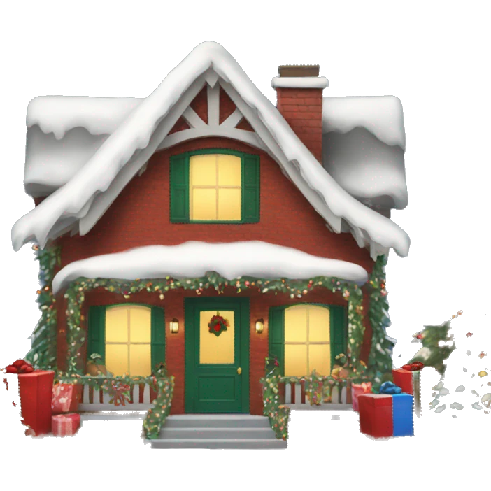 house decorated with christmas decor  emoji
