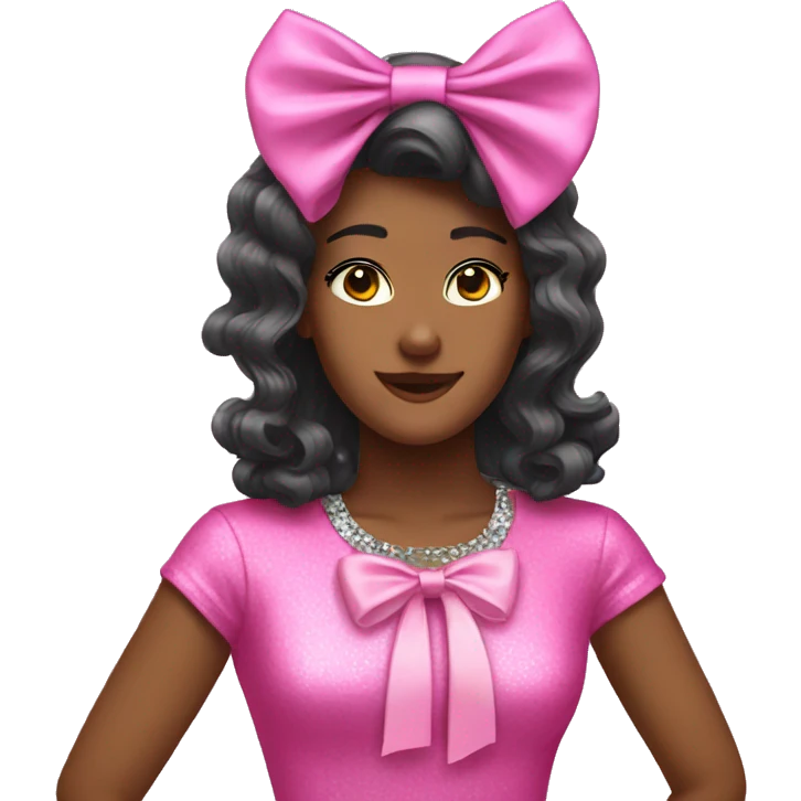 Pink bows disco  emoji