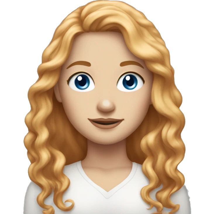 Pretty white woman long strawberry blonde hair blue eyes and freckles  emoji