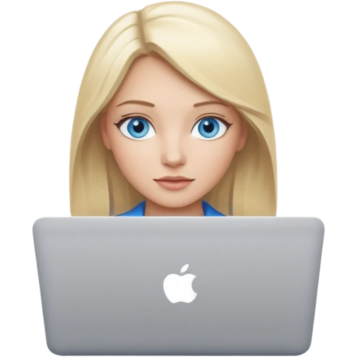 Change emoji of woman technologist with mac laptop (code U+1F469 U+1F3FB U+200D U+1F4BB) to blonde blue eyed. dont change other features emoji