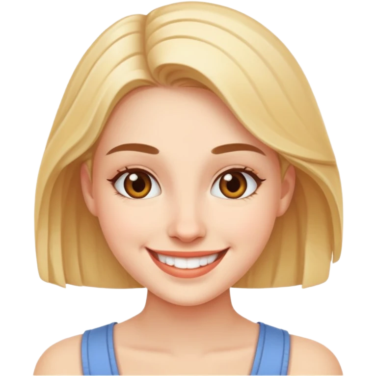 young adult woman with smile emoji