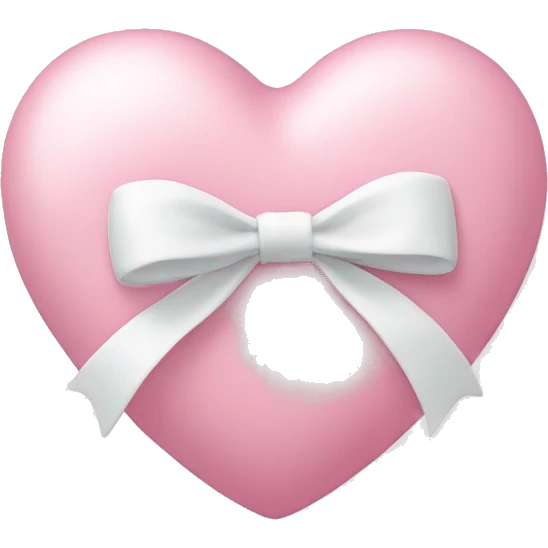 Pastel pink heart with white bow emoji