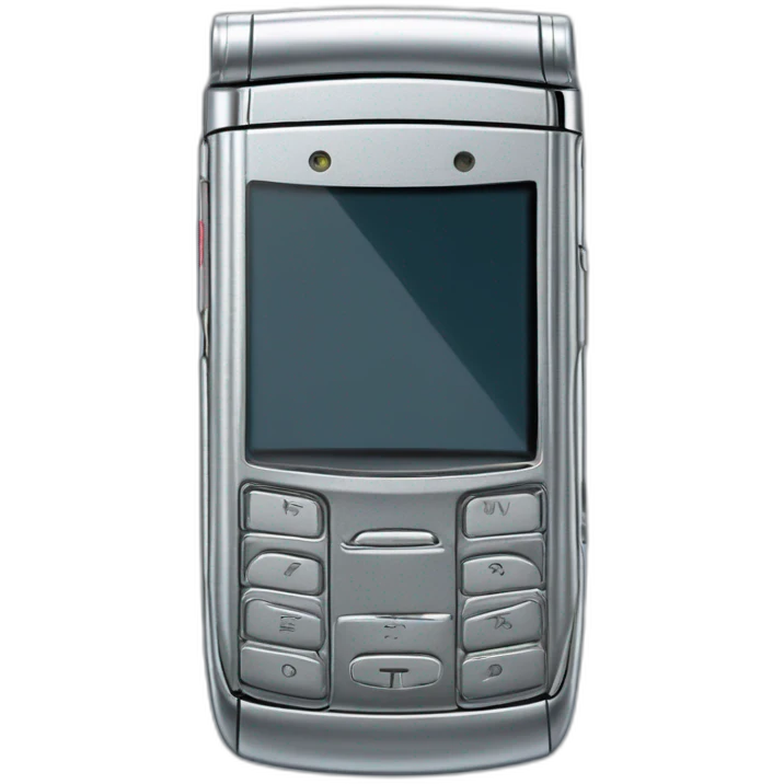 Silver Folded Motorola Razr V3 mobile device with the iconic clamshell design emoji