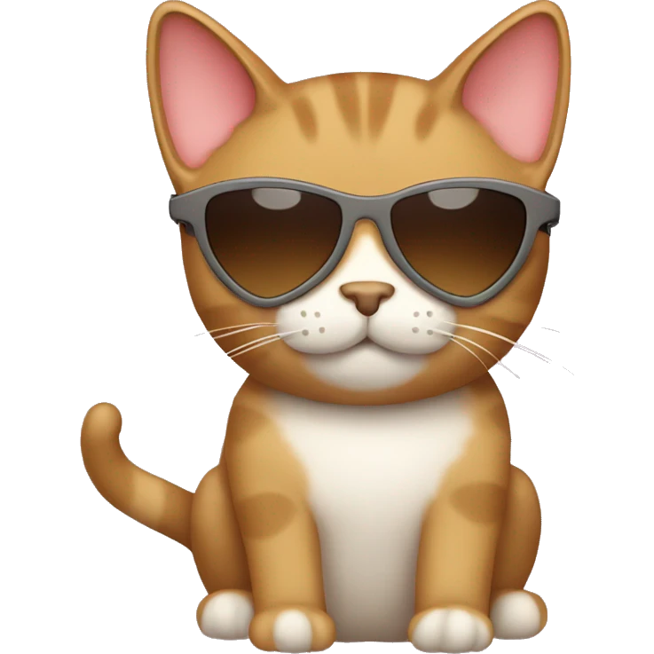 Light brown cat with heart sunglasses  emoji